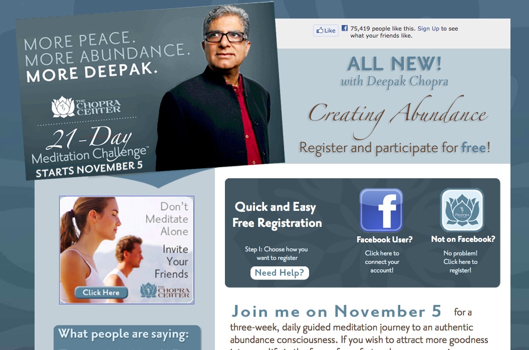 Free November Chopra Center Meditation Sessions