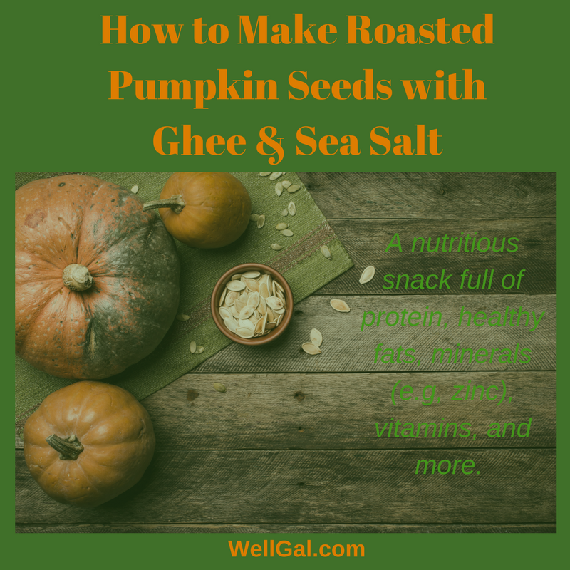 Full of nutrition, check out this recipe to make some roasted pumpkin sees with ghee and sea salt.