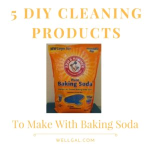 Graphic for five earth-friendly products you can make with baking soda.