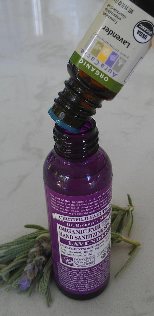 Tip: Tap the end of the lavender essential oil bottle to get the drops to flow easily when adding them into your 