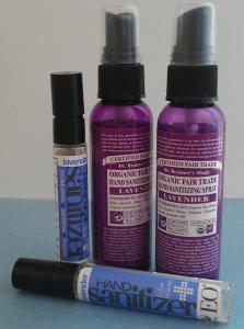 Recycle Dr. Bronner's and EO Lavender Hand Sanitizer spray bottles to use for your own DIY natural hand sanitizers.