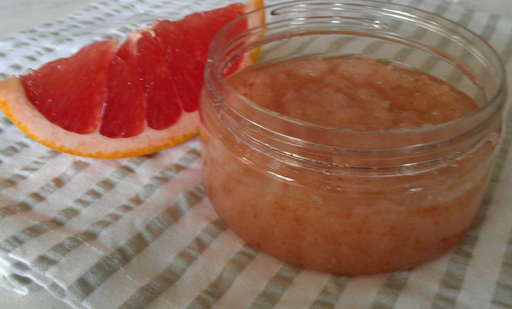 This homemade body scrub made with pink grapefruit essential and other natural ingredients smells delightful and can be enjoyed by men, women, and children alike.