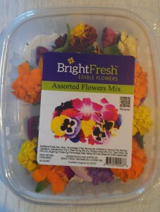 This 16-count assorted flower mix of Bright Fresh Edible Flowers retails for $3.99 - $5.99 depending on the retail store.